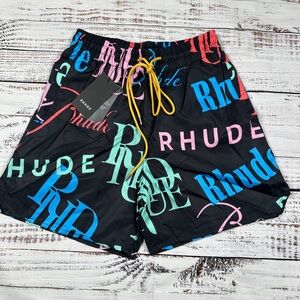 NWT Rhude Mash Up Black Shorts Men’s Size Large